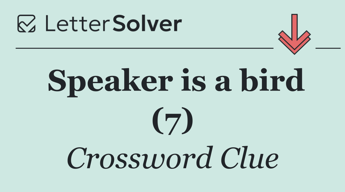 Speaker is a bird (7)