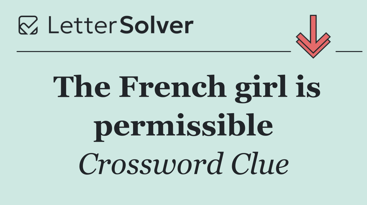 The French girl is permissible