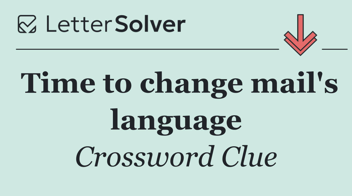 Time to change mail's language