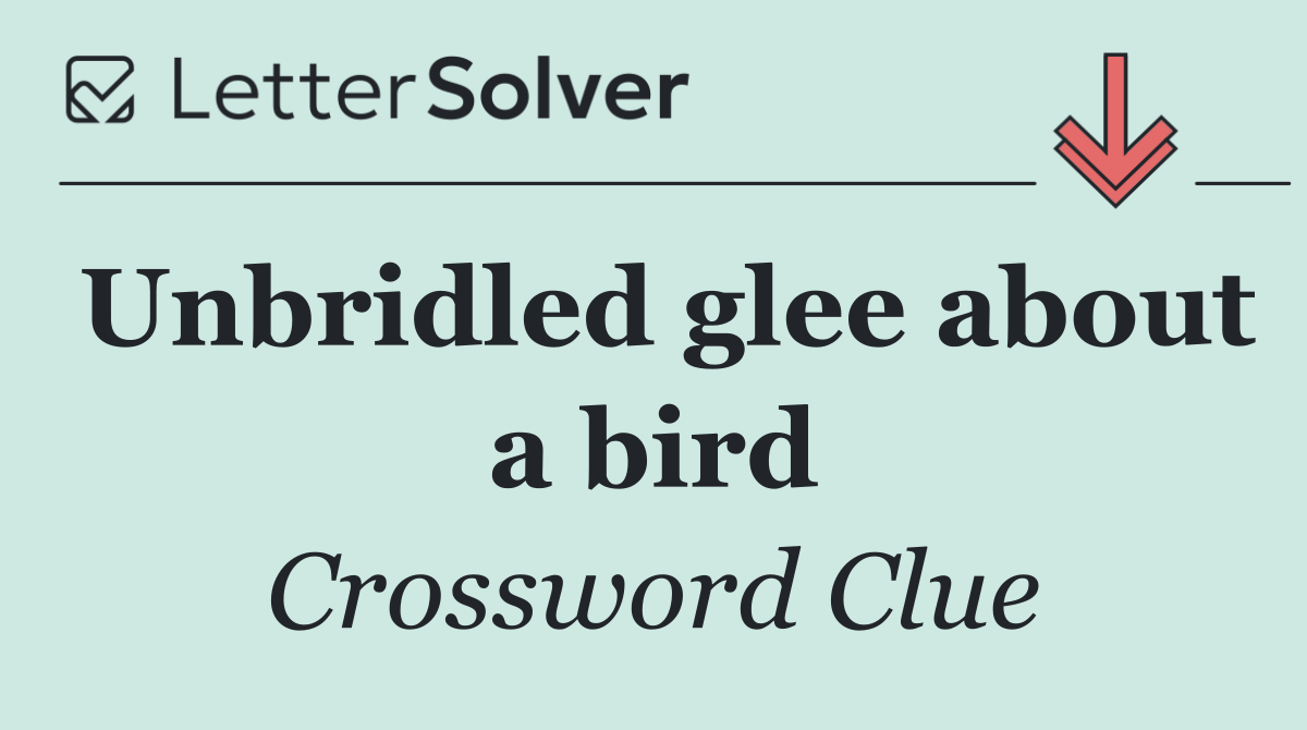 Unbridled glee about a bird