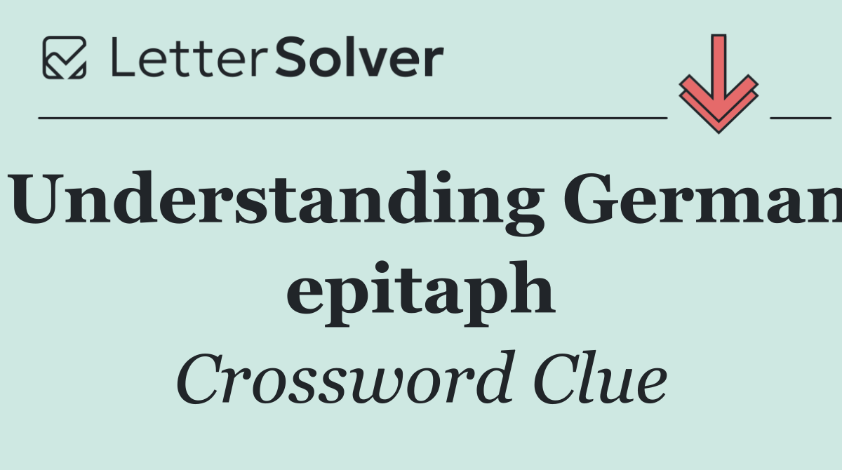 Understanding German epitaph