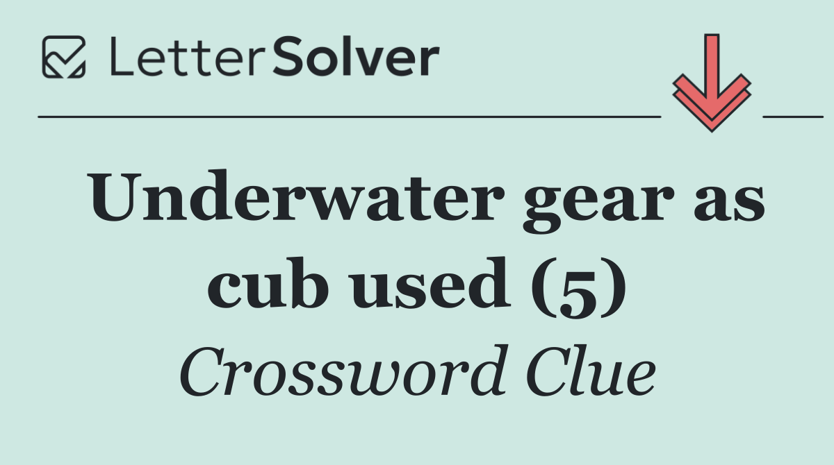 Underwater gear as cub used (5)