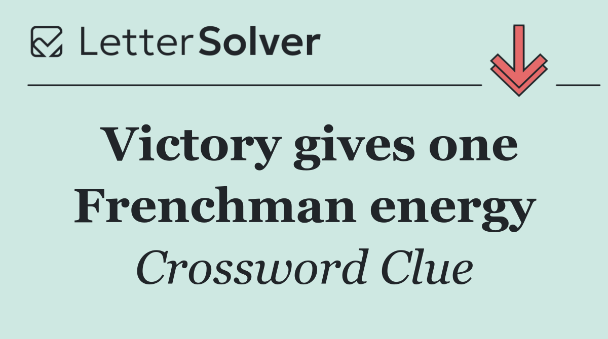 Victory gives one Frenchman energy