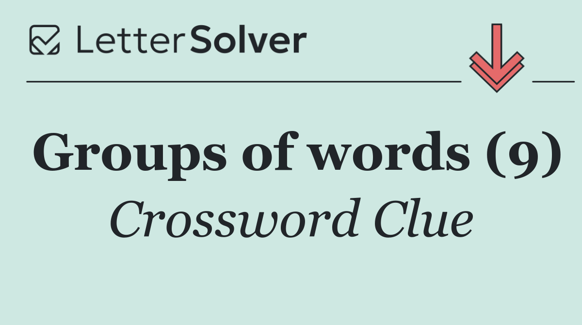 Groups of words (9)