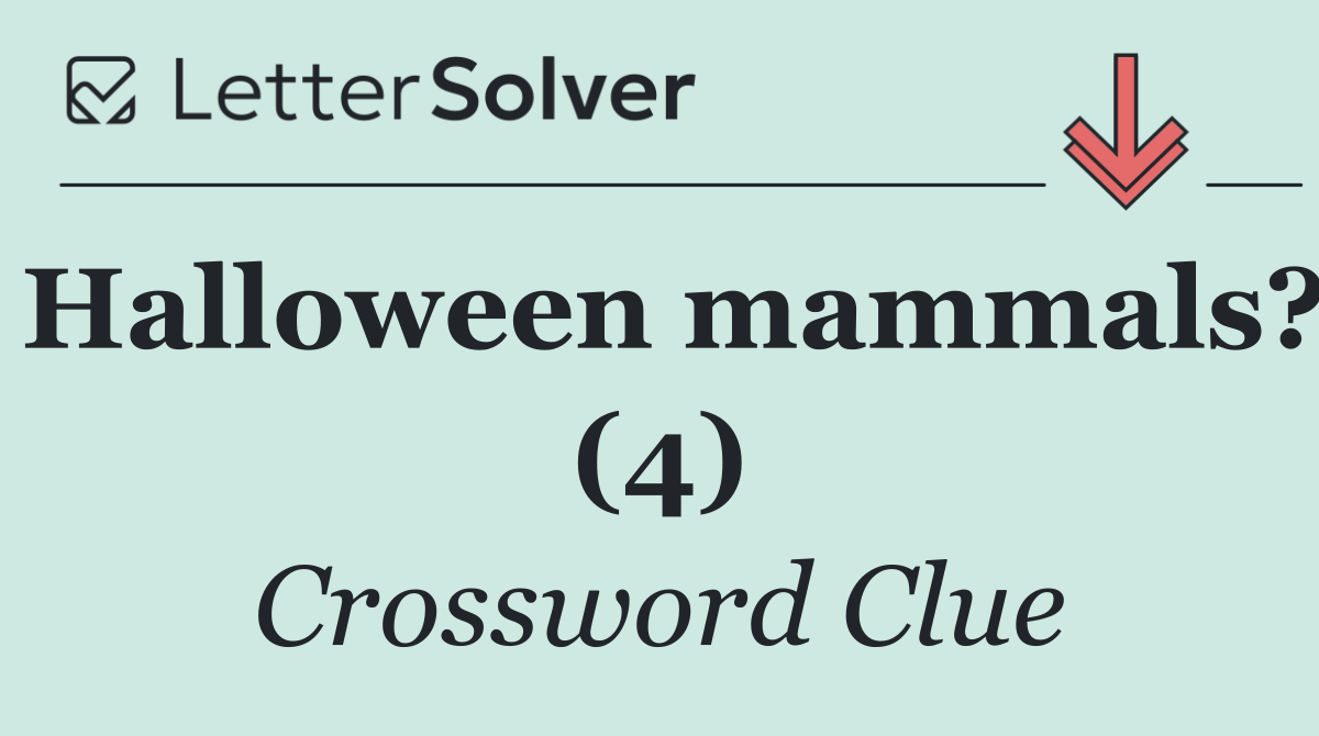 Halloween mammals? (4)