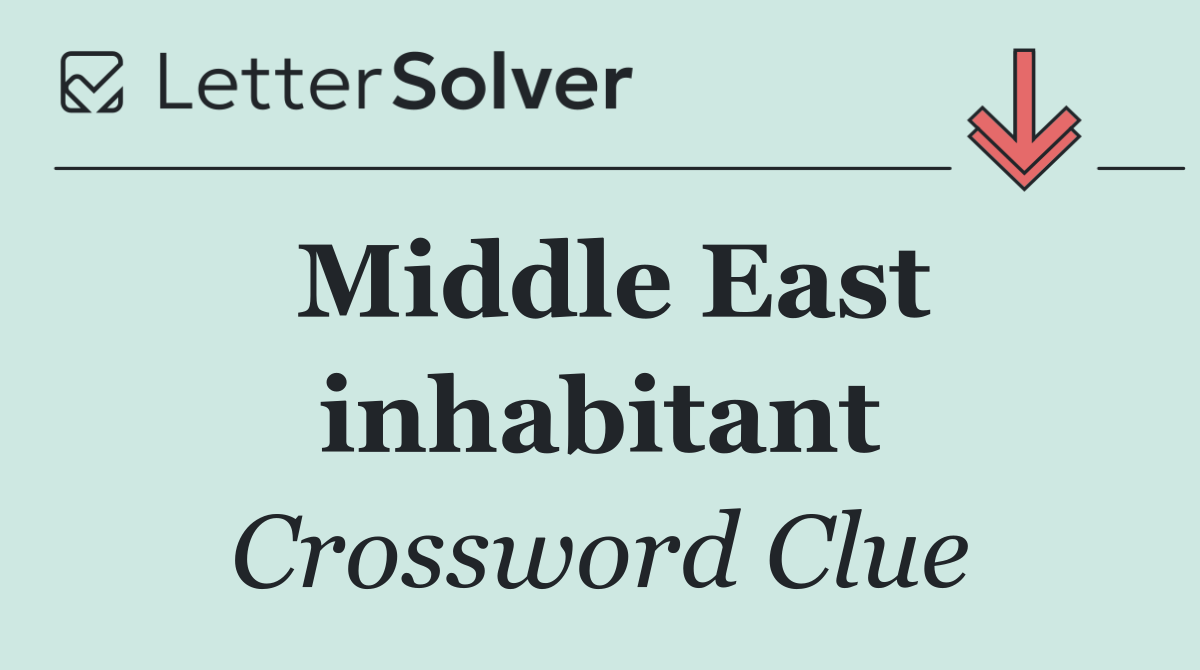 Middle East inhabitant