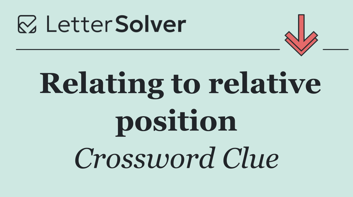 Relating to relative position