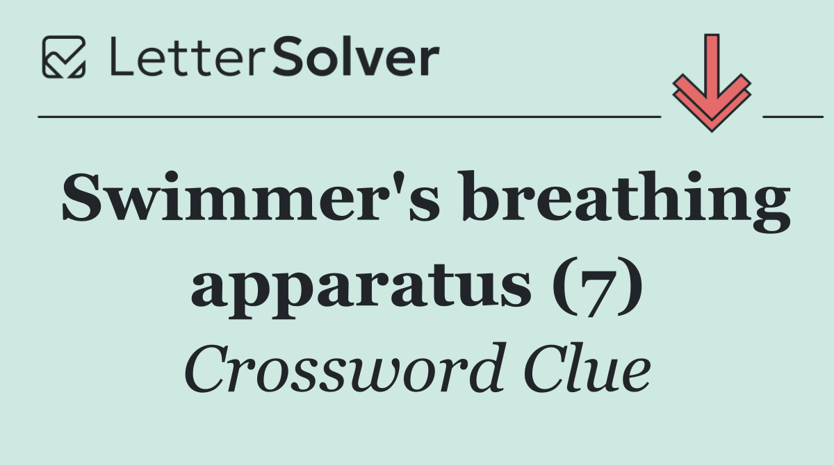 Swimmer's breathing apparatus (7)