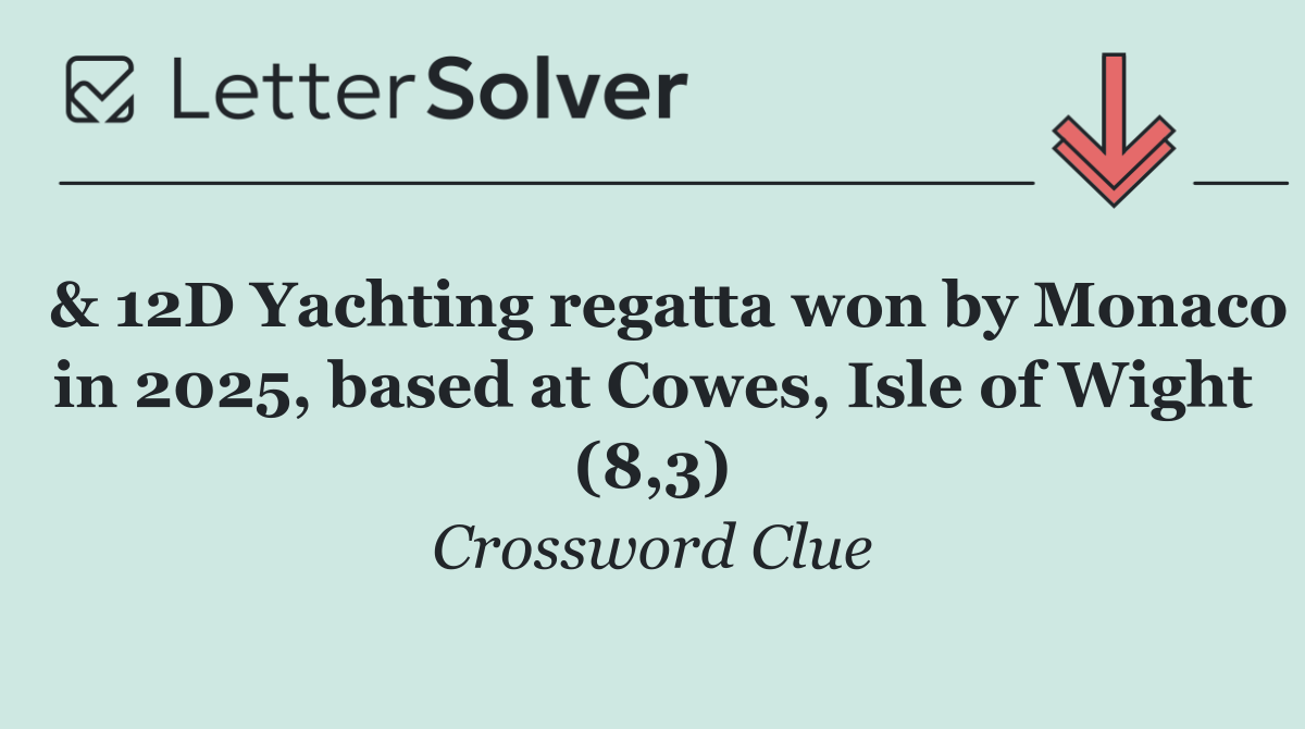  & 12D Yachting regatta won by Monaco in 2025, based at Cowes, Isle of Wight (8,3)