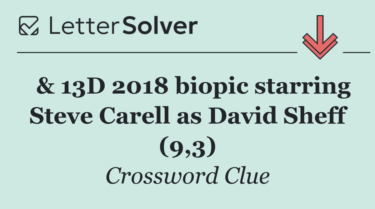  & 13D 2018 biopic starring Steve Carell as David Sheff (9,3)