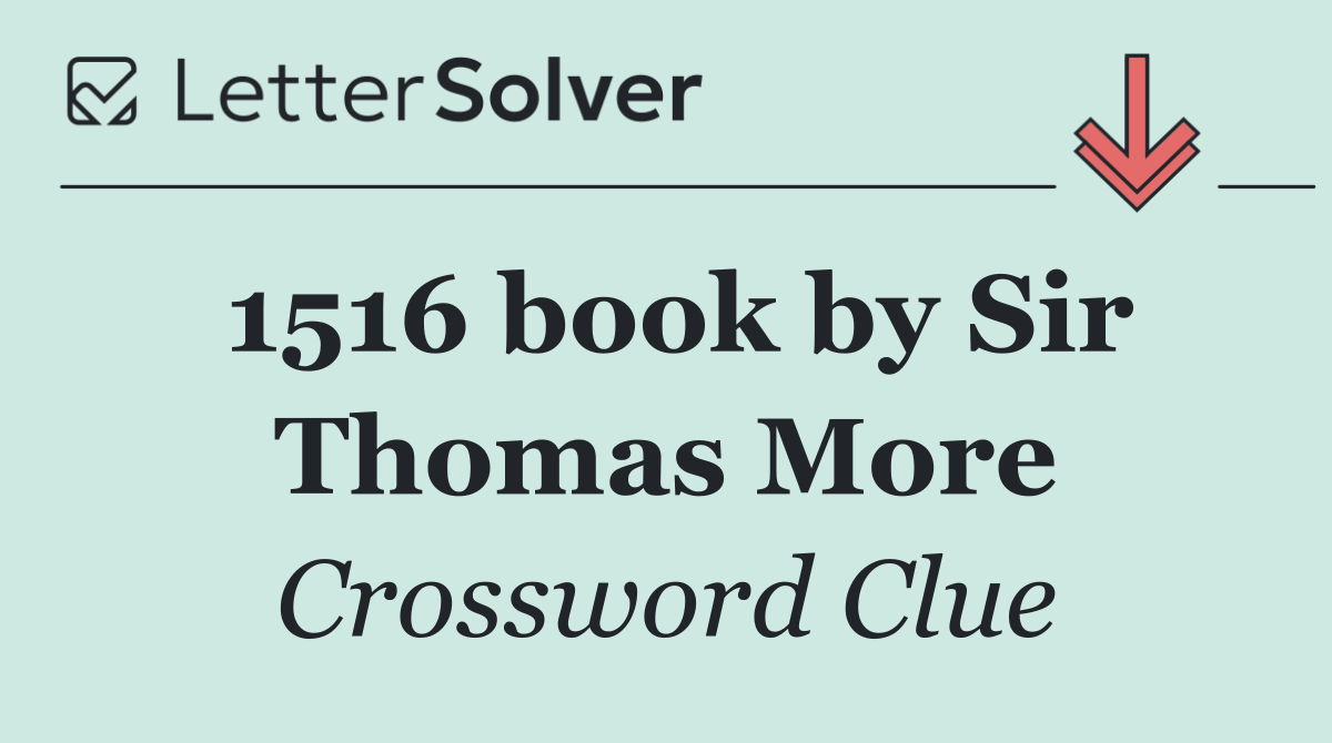 1516 book by Sir Thomas More