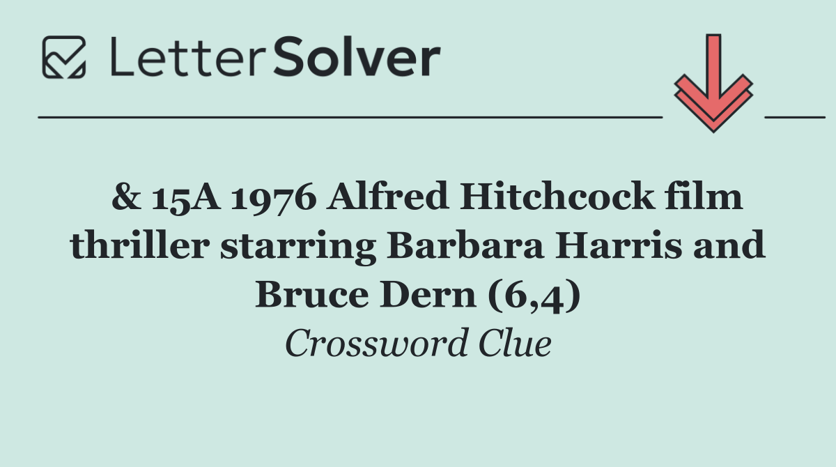  & 15A 1976 Alfred Hitchcock film thriller starring Barbara Harris and Bruce Dern (6,4)