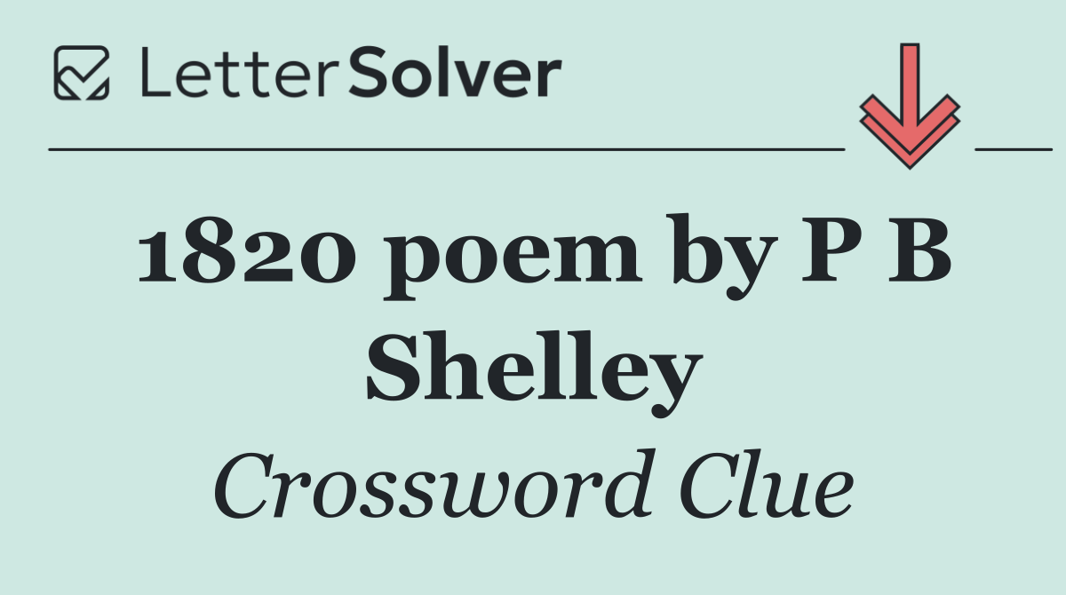 1820 poem by P B Shelley
