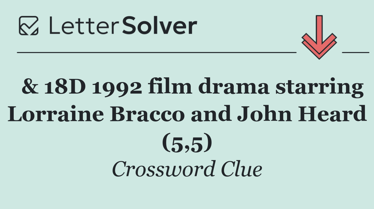  & 18D 1992 film drama starring Lorraine Bracco and John Heard (5,5)