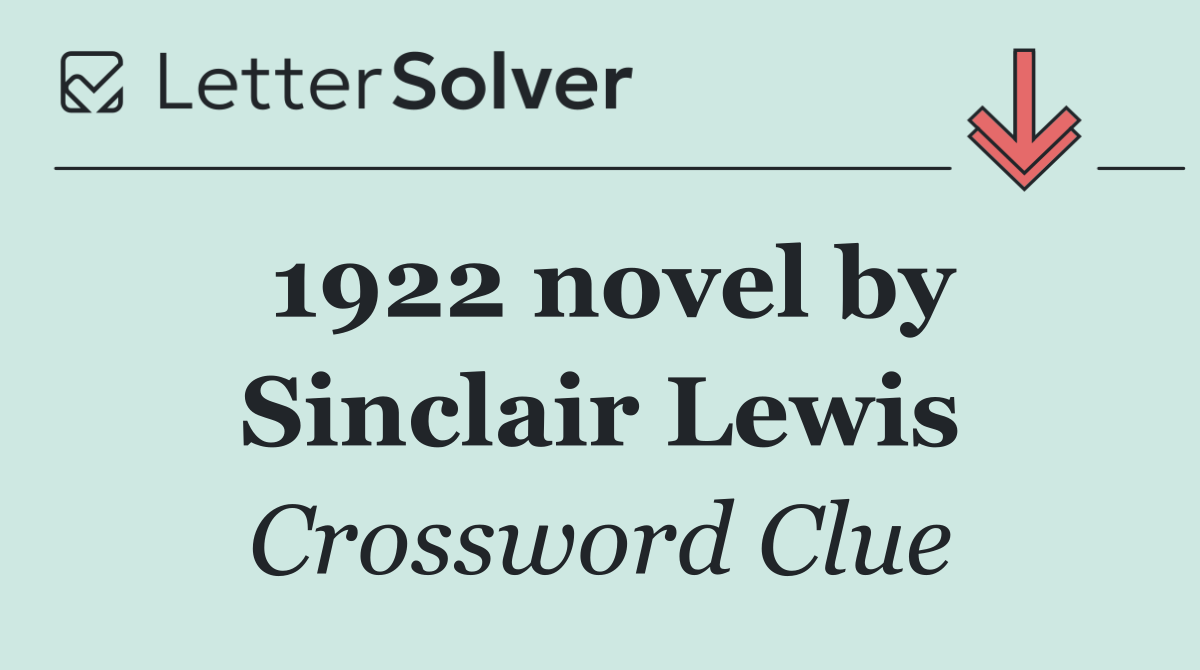 1922 novel by Sinclair Lewis