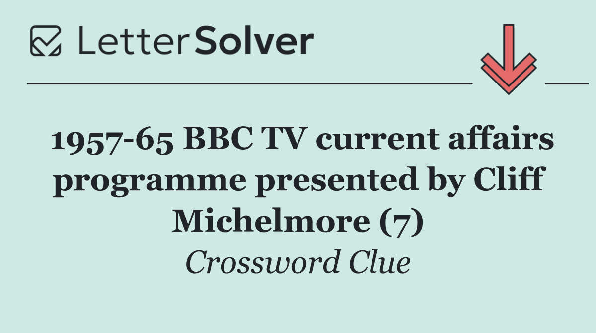 1957 65 BBC TV current affairs programme presented by Cliff Michelmore (7)
