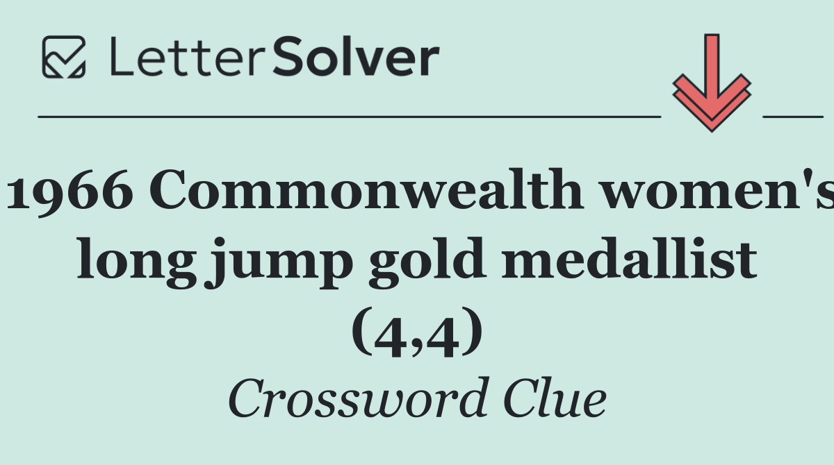 1966 Commonwealth women's long jump gold medallist (4,4)