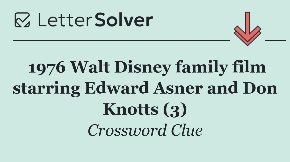 1976 Walt Disney family film starring Edward Asner and Don Knotts (3)