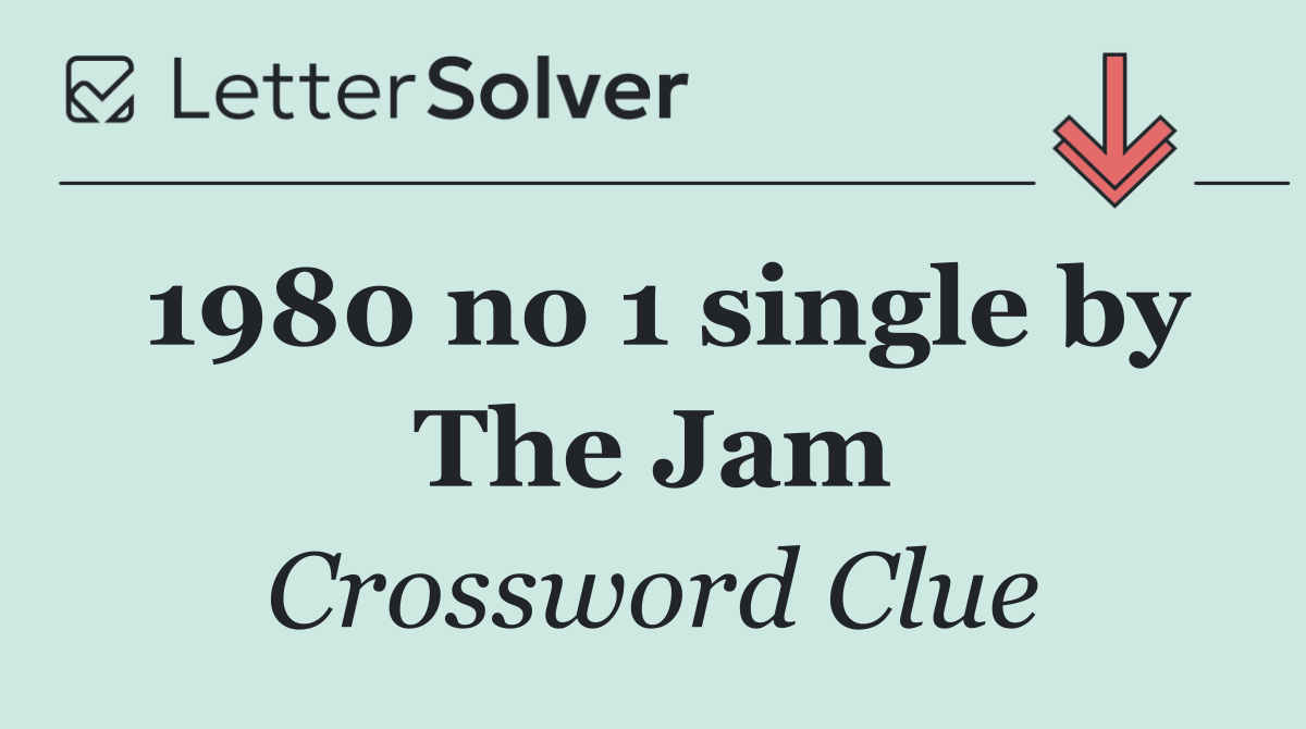 1980 no 1 single by The Jam