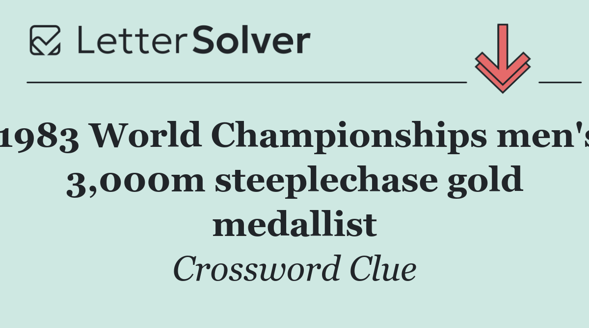 1983 World Championships men's 3,000m steeplechase gold medallist
