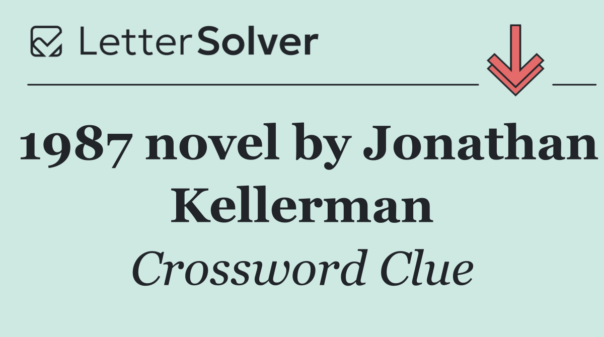 1987 novel by Jonathan Kellerman