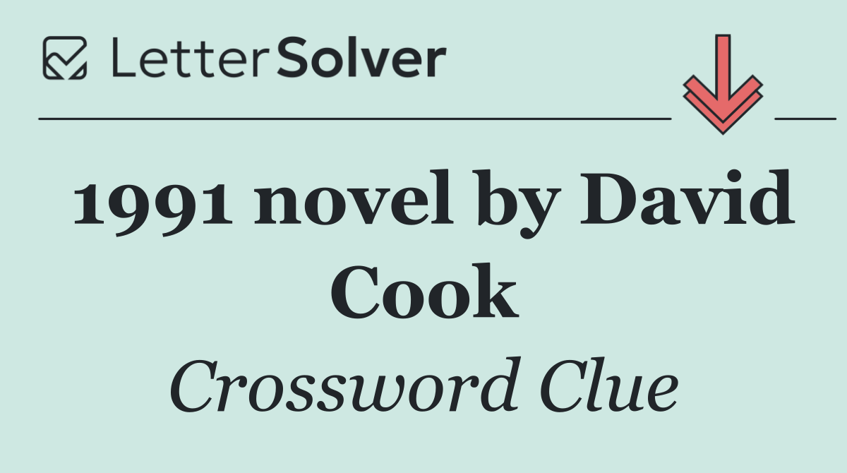 1991 novel by David Cook