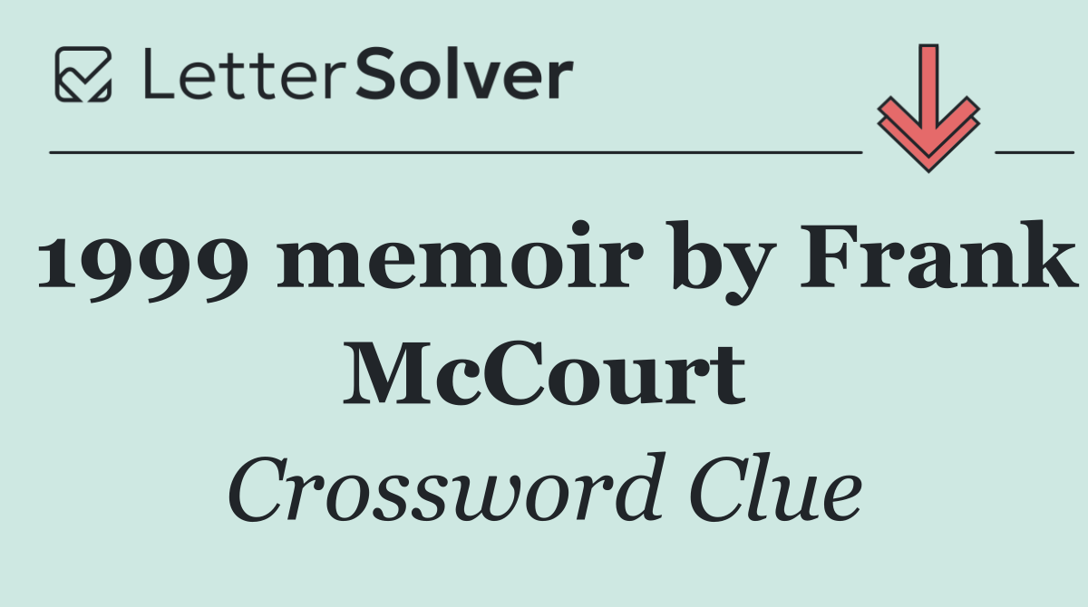 1999 memoir by Frank McCourt