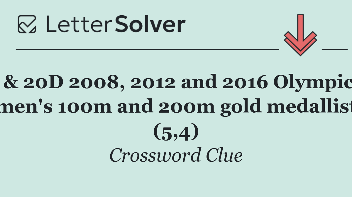& 20D 2008, 2012 and 2016 Olympic men's 100m and 200m gold medallist (5,4)