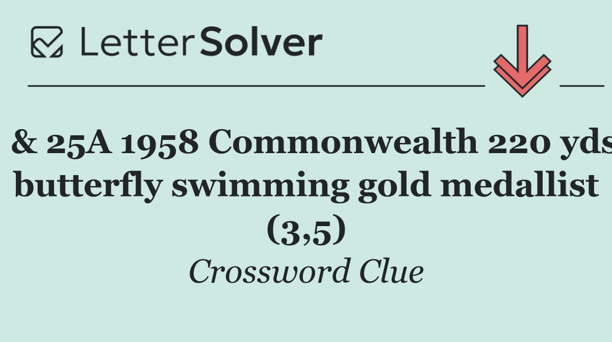  & 25A 1958 Commonwealth 220 yds butterfly swimming gold medallist (3,5)
