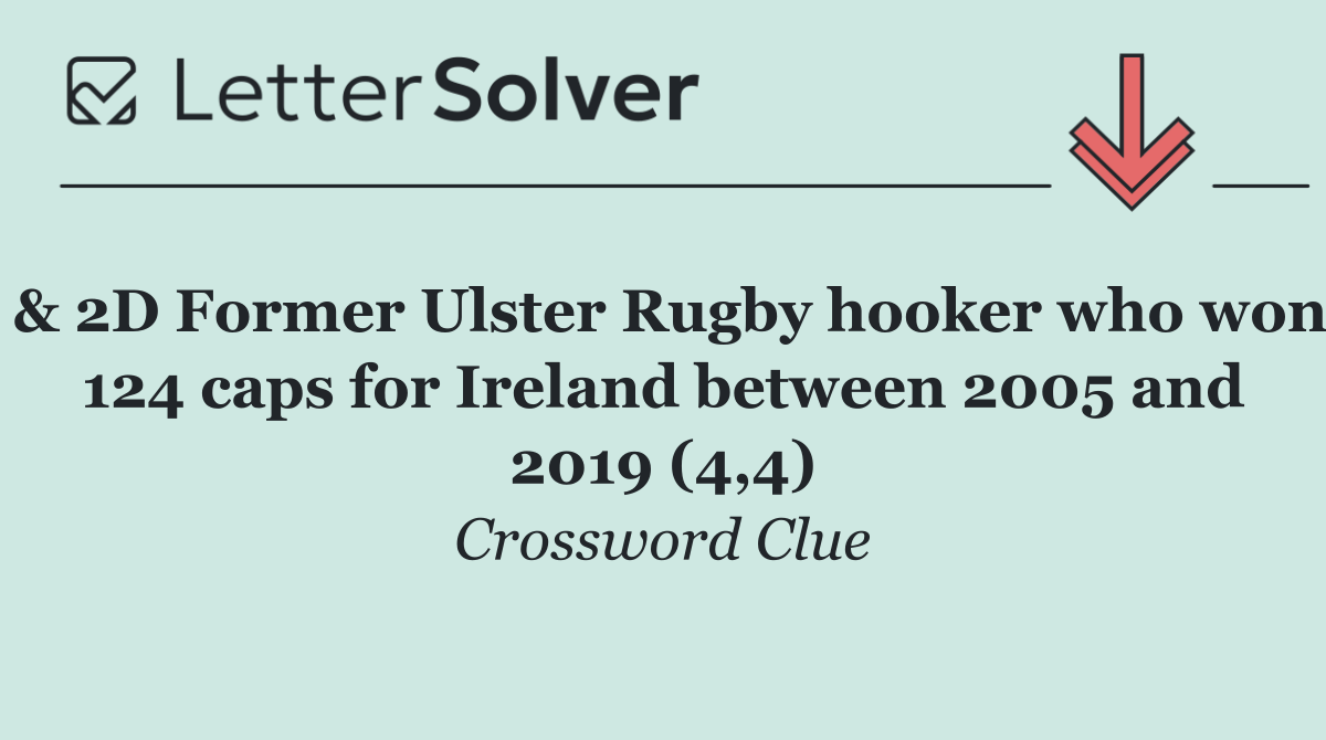 & 2D Former Ulster Rugby hooker who won 124 caps for Ireland between 2005 and 2019 (4,4)