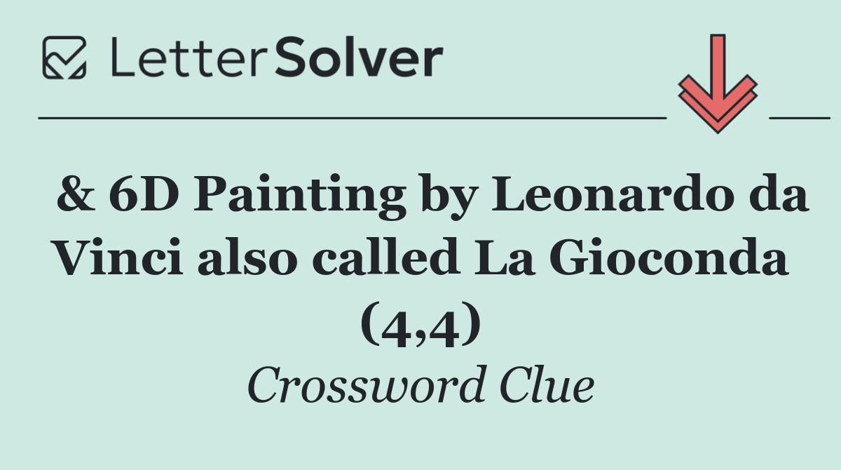  & 6D Painting by Leonardo da Vinci also called La Gioconda (4,4)