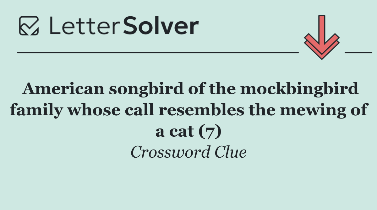 American songbird of the mockbingbird family whose call resembles the mewing of a cat (7)