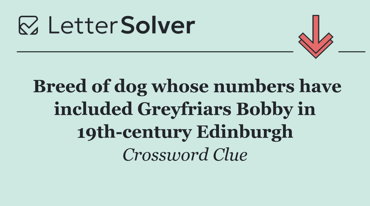 Breed of dog whose numbers have included Greyfriars Bobby in 19th century Edinburgh
