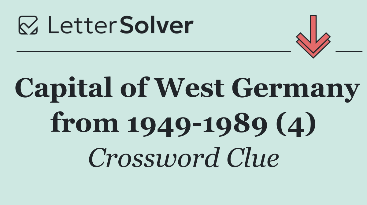 Capital of West Germany from 1949 1989 (4)