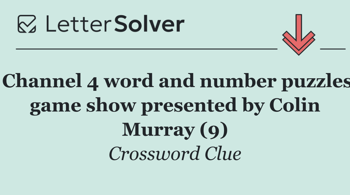 Channel 4 word and number puzzles game show presented by Colin Murray (9)