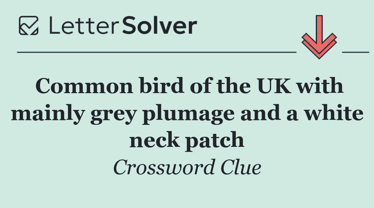 Common bird of the UK with mainly grey plumage and a white neck patch