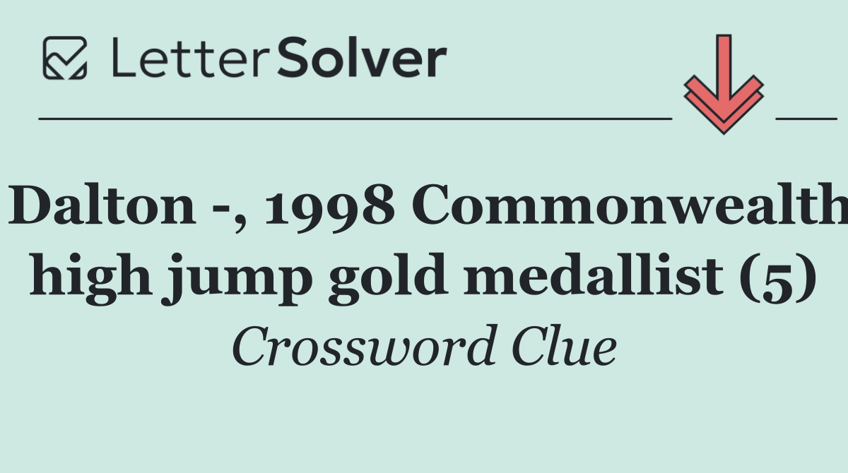 Dalton  , 1998 Commonwealth high jump gold medallist (5)