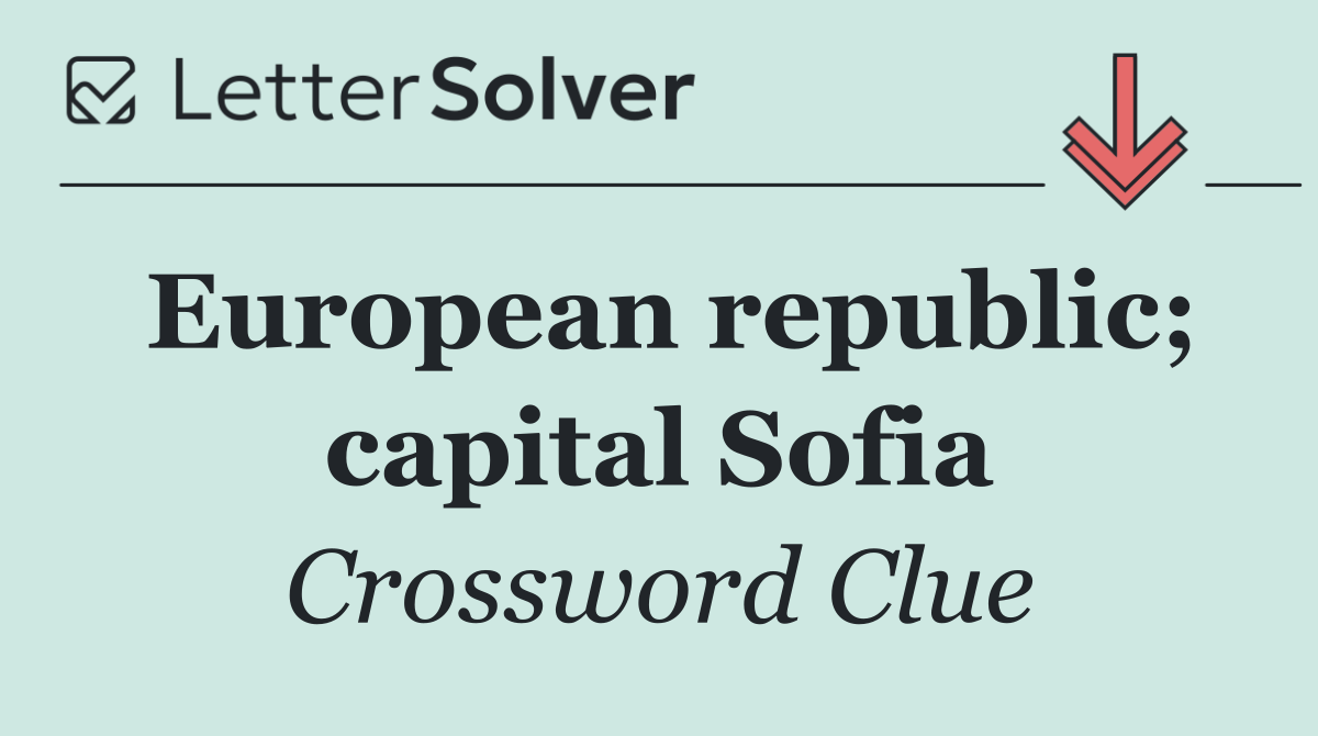 European republic; capital Sofia