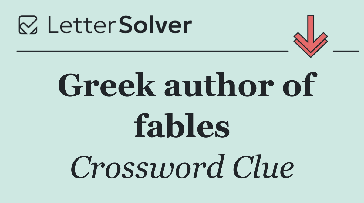 Greek author of fables