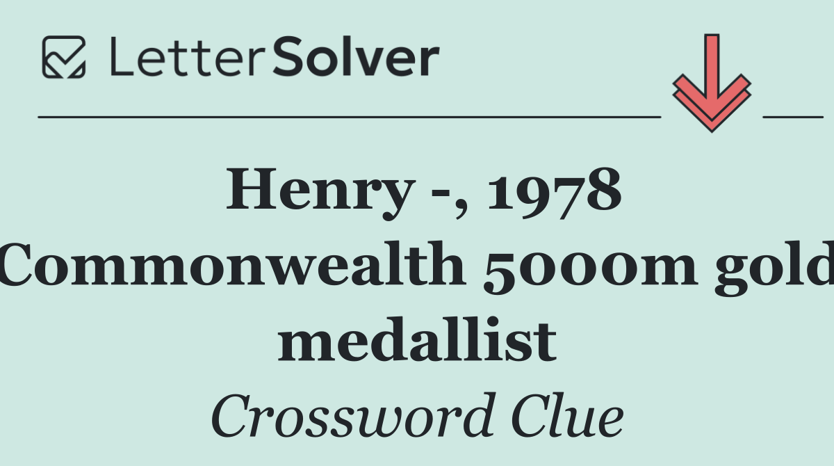 Henry  , 1978 Commonwealth 5000m gold medallist