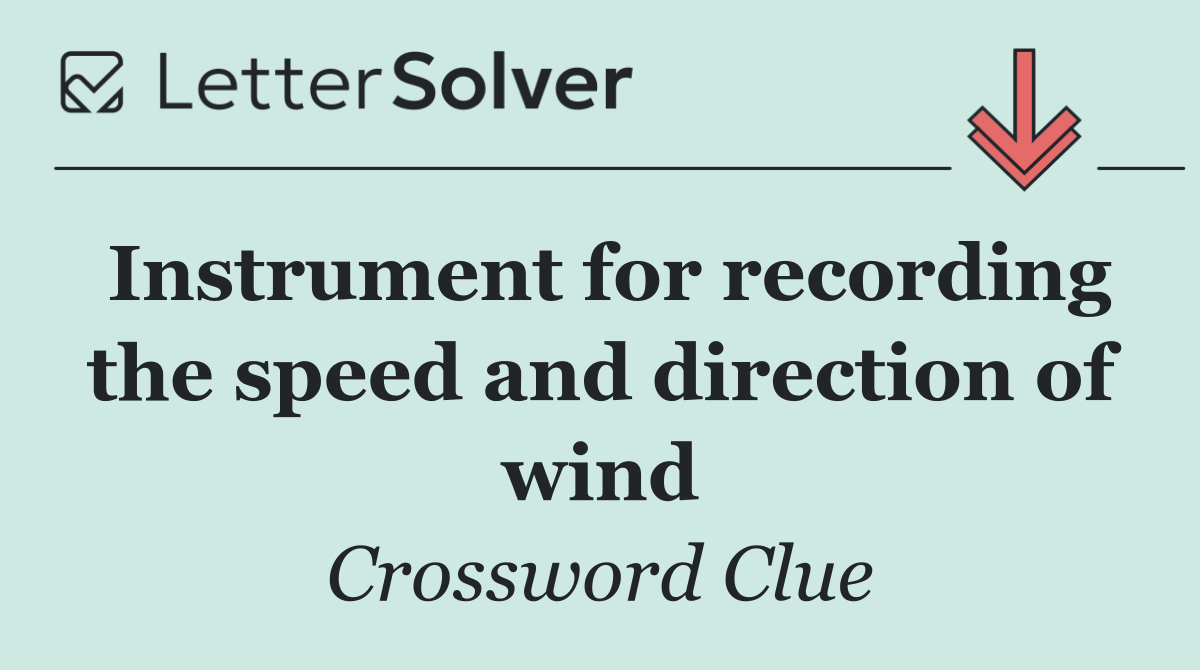 Instrument for recording the speed and direction of wind