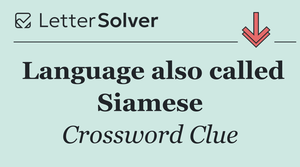 Language also called Siamese