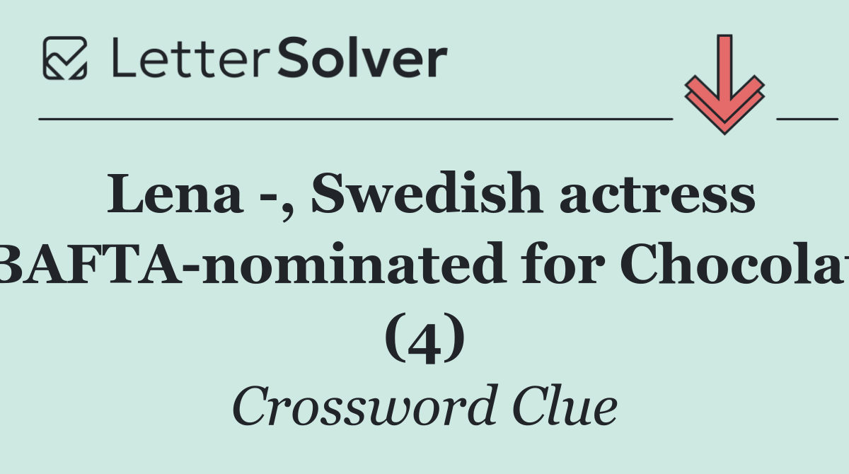 Lena  , Swedish actress BAFTA nominated for Chocolat (4)