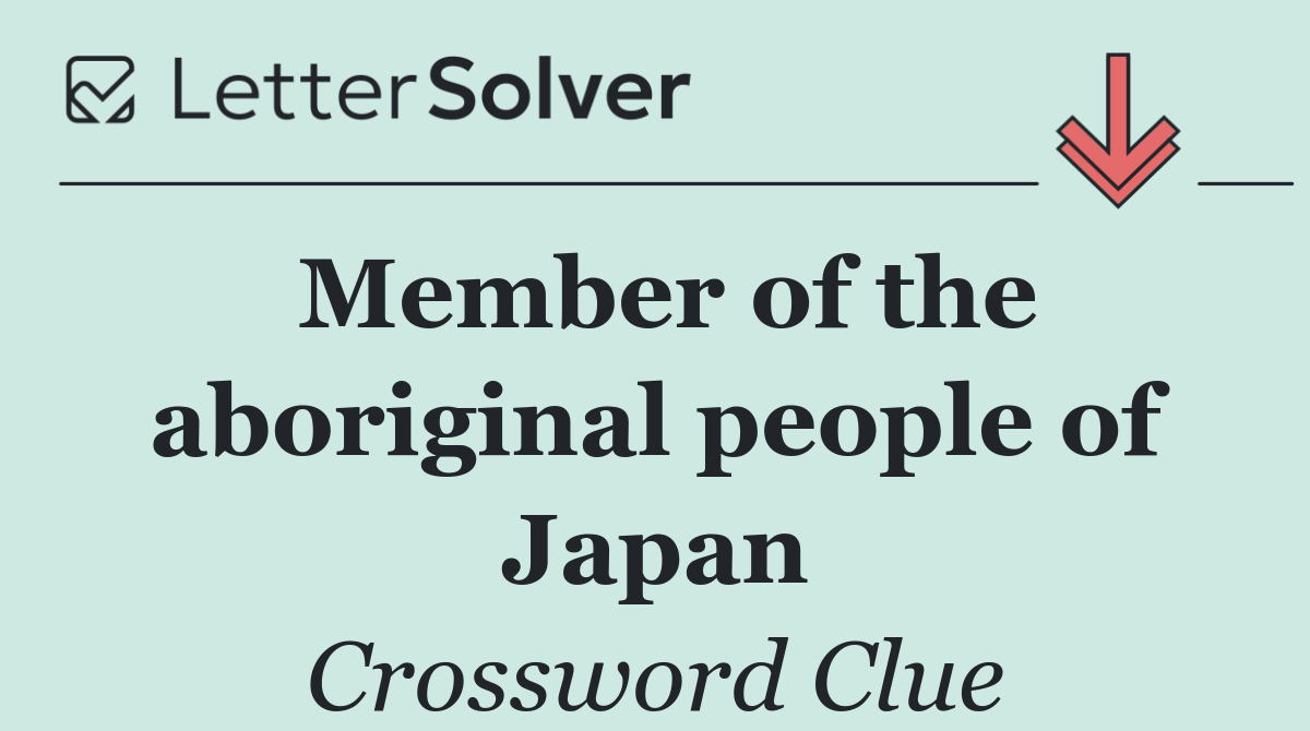 Member of the aboriginal people of Japan