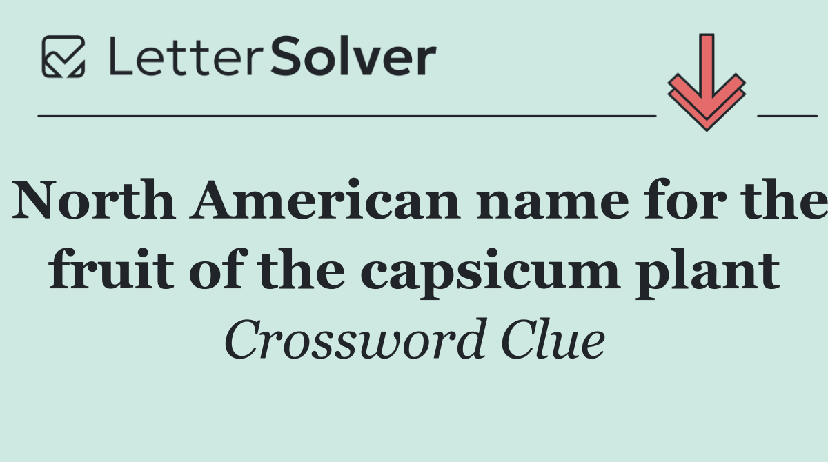 North American name for the fruit of the capsicum plant