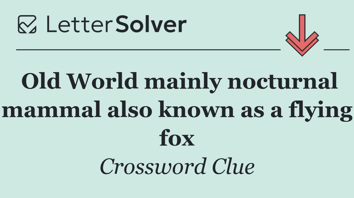 Old World mainly nocturnal mammal also known as a flying fox