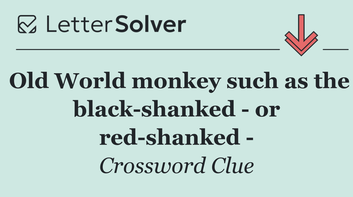 Old World monkey such as the black shanked   or red shanked  