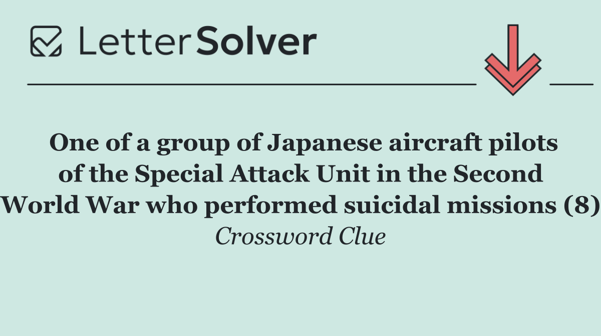 One of a group of Japanese aircraft pilots of the Special Attack Unit in the Second World War who performed suicidal missions (8)