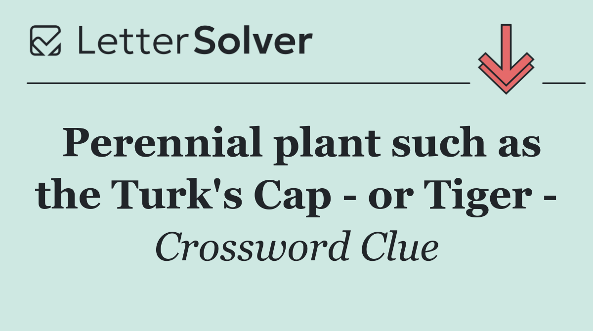 Perennial plant such as the Turk's Cap   or Tiger  