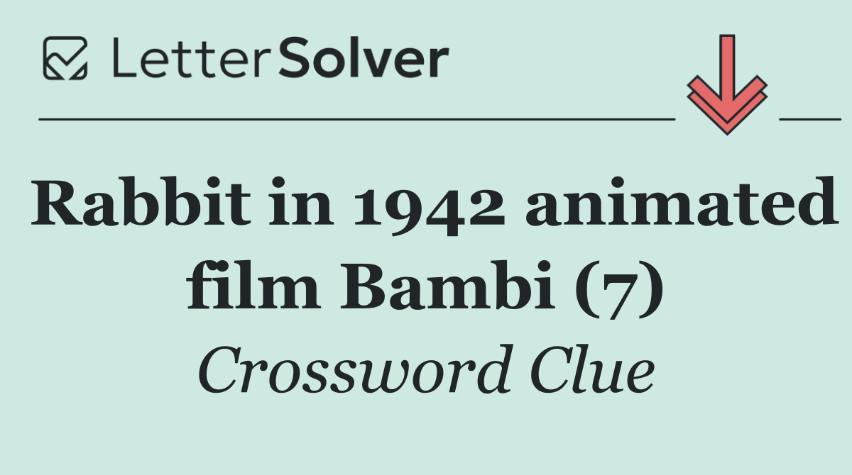 Rabbit in 1942 animated film Bambi (7)